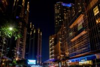 Teks Foto: Suasana Jakarta saat pemadaman lampu berlangsung sebagai bagian kampanye hemat energi dan pengurangan emisi karbon.