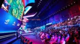 MSC 2026 Mobile Legends tournament stage in Riyadh Esports World Cup with pro players and audience