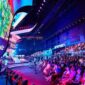 MSC 2026 Mobile Legends tournament stage in Riyadh Esports World Cup with pro players and audience