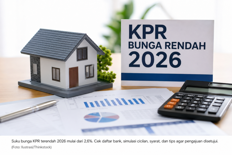 Teks Foto:
Suku bunga KPR terendah 2026 mulai dari 2,6%, momentum tepat beli rumah dengan cicilan ringan di awal tenor.