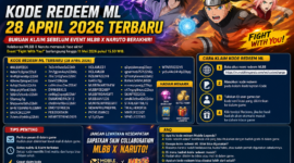 Kode Redeem ML 28 April 2026 Terbaru! Buruan klaim sekarang sebelum event kolaborasi Mobile Legends: Bang Bang x Naruto berakhir dan dapatkan hadiah gratis seperti skin eksklusif, battle point, dan item langka!