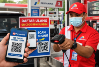 Warga menunjukkan QR Code Subsidi Tepat melalui aplikasi MyPertamina saat membeli BBM di SPBU Pertamina. Masyarakat diminta segera daftar ulang agar tetap bisa menikmati BBM subsidi 2026
