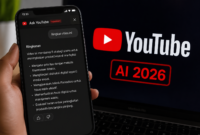 Teks Foto:
Fitur Ask YouTube 2026 memungkinkan pengguna merangkum video secara instan menggunakan teknologi AI canggih, membuat konsumsi konten jadi lebih cepat, praktis, dan efisien.