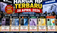 Daftar harga HP terbaru di Indonesia per 28 April 2026 menunjukkan beragam pilihan mulai dari kelas entry-level hingga flagship seperti iPhone 17 dan Samsung Galaxy S26