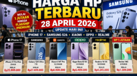 Daftar harga HP terbaru di Indonesia per 28 April 2026 menunjukkan beragam pilihan mulai dari kelas entry-level hingga flagship seperti iPhone 17 dan Samsung Galaxy S26