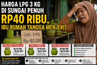 Harga LPG 3 kg di Sungai Penuh dilaporkan tembus Rp40 ribu per tabung di tingkat pengecer. Warga berharap distribusi gas subsidi segera diperbaiki agar harga kembali normal dan terjangkau bagi masyarakat kecil