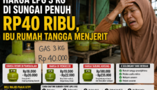 Harga LPG 3 kg di Sungai Penuh dilaporkan tembus Rp40 ribu per tabung di tingkat pengecer. Warga berharap distribusi gas subsidi segera diperbaiki agar harga kembali normal dan terjangkau bagi masyarakat kecil
