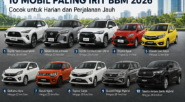 Teks Foto:
“Daftar mobil paling irit BBM 2026 untuk harian dan perjalanan jauh, mulai dari city car hingga SUV hybrid modern dengan konsumsi bahan bakar super hemat.”