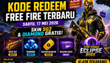 KODE REDEEM FREE FIRE TERBARU 
Skin SG2 & Diamond Gratis Menanti!