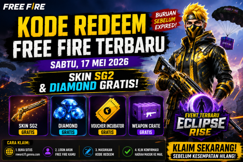 KODE REDEEM FREE FIRE TERBARU 
Skin SG2 & Diamond Gratis Menanti!