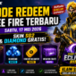 KODE REDEEM FREE FIRE TERBARU 
Skin SG2 & Diamond Gratis Menanti!
