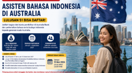 Teks foto:
“Lowongan Kerja Australia 2026 Dibuka! Lulusan S1 Berpeluang Jadi Asisten Bahasa Indonesia dengan Gaji hingga Rp 740 Juta per Tahun.”