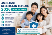 Teks Foto:
Asuransi kesehatan keluarga 2026 hadir dengan premi lebih terjangkau dan manfaat perlindungan yang semakin lengkap untuk rawat inap, penyakit kritis, hingga layanan cashless di rumah sakit.