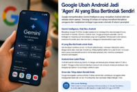 Teks foto:
Google menghadirkan Gemini Intelligence yang mengubah Android menjadi agen AI pintar yang mampu menjalankan tugas otomatis lintas aplikasi. Teknologi ini diprediksi menjadi masa depan smartphone dan ekosistem digital modern pada 2026.