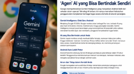 Teks foto:
Google menghadirkan Gemini Intelligence yang mengubah Android menjadi agen AI pintar yang mampu menjalankan tugas otomatis lintas aplikasi. Teknologi ini diprediksi menjadi masa depan smartphone dan ekosistem digital modern pada 2026.