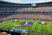 Suasana megah Stadion Azteca di Mexico City menjelang pembukaan Piala Dunia 2026. Turnamen sepak bola terbesar di dunia resmi digelar di tiga negara tuan rumah, yakni Meksiko, Kanada, dan Amerika Serikat, dengan laga pembuka menghadirkan Meksiko melawan Afrika Selatan pada 11 Juni 2026. (Foto: FIFA)
