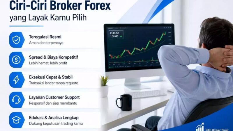Cara Memilih Broker Forex Terpercaya 2026
Calon trader perlu memperhatikan legalitas, keamanan dana, biaya transaksi, dan kualitas platform sebelum memilih broker forex