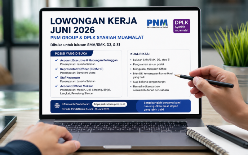 LOWONGAN KERJA JUNI 2026
PNM GROUP & DPLK SYARIAH MUAMALAT