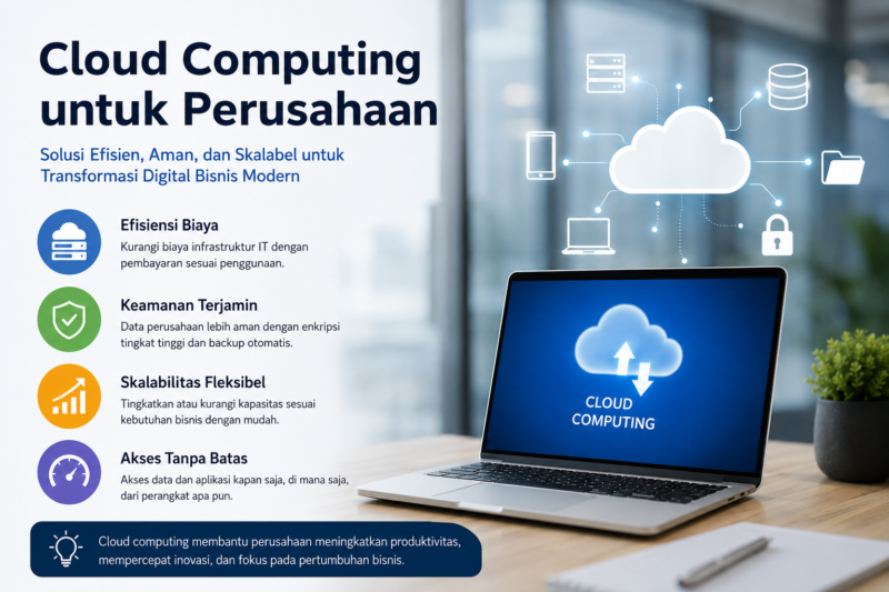 Cloud Computing untuk Perusahaan 2026
Solusi Cerdas untuk Efisiensi, Keamanan, dan Pertumbuhan Bisnis Digital