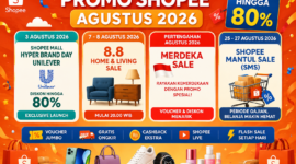 PROMO SHOPEE AGUSTUS 2026 : Diskon Hingga 80% • Voucher Jumbo • Gratis Ongkir