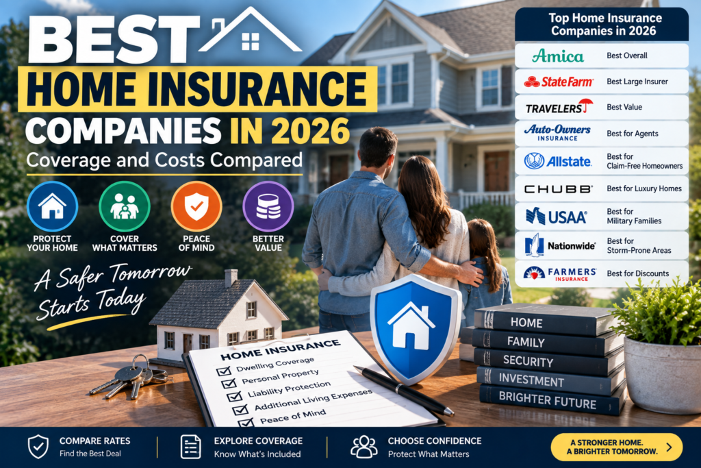 Best Home Insurance Companies in 2026: Coverage and Costs Compared