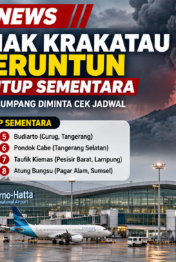 Daftar 8 Bandara Ditutup Sementara Imbas Erupsi Gunung Anak Krakatau, Cek Penerbangan Hari Ini