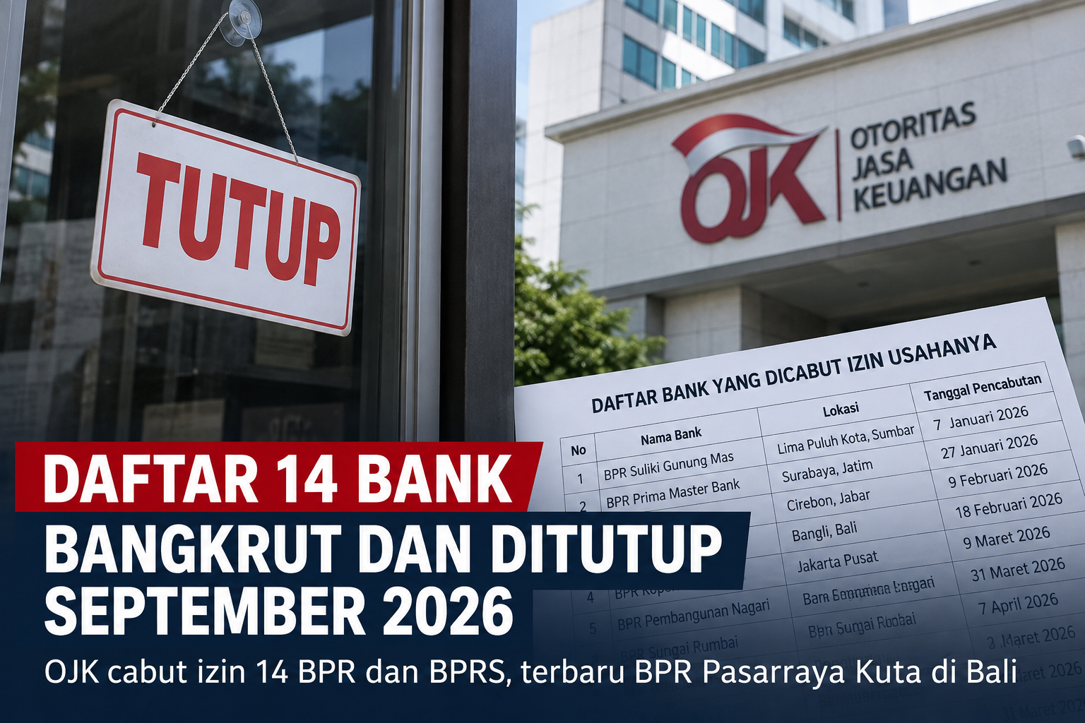 Daftar 14 Bank Bangkrut dan Ditutup September 2026, Terbaru BPR ...