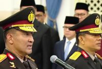 Kapolri dan Wakapolri Saat dilantik Presiden Prabowo Subianto. Foto : ist